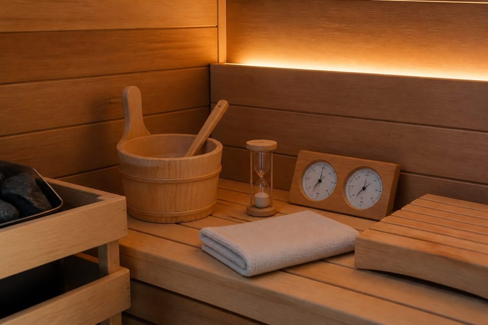 Accessoires pour sauna : 12 choix utiles sans gadgets